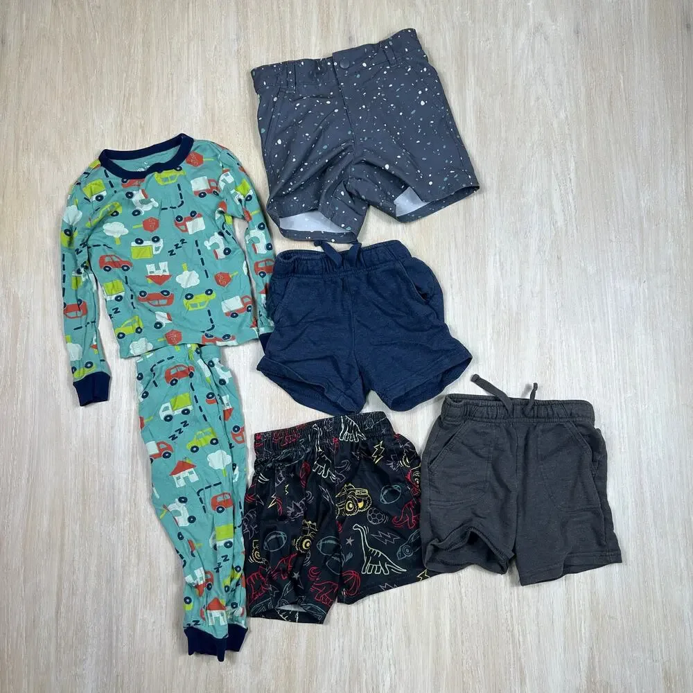 2T Toddler Boy Lot 14 Piece Disney Star Wars Cat & Jack Carter's Pajamas Shorts